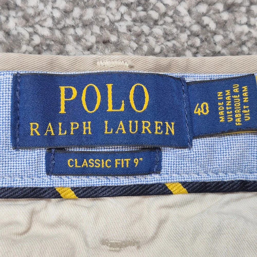 Polo Ralph Lauren Chino Shorts Mens 40 Tan‎ Khaki Classic Fit 9
